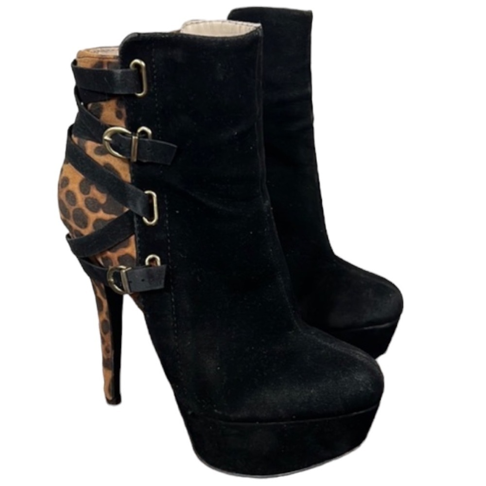 Anne Michelle Animal Print Cheetah Platform Stiletto Heels Size 8